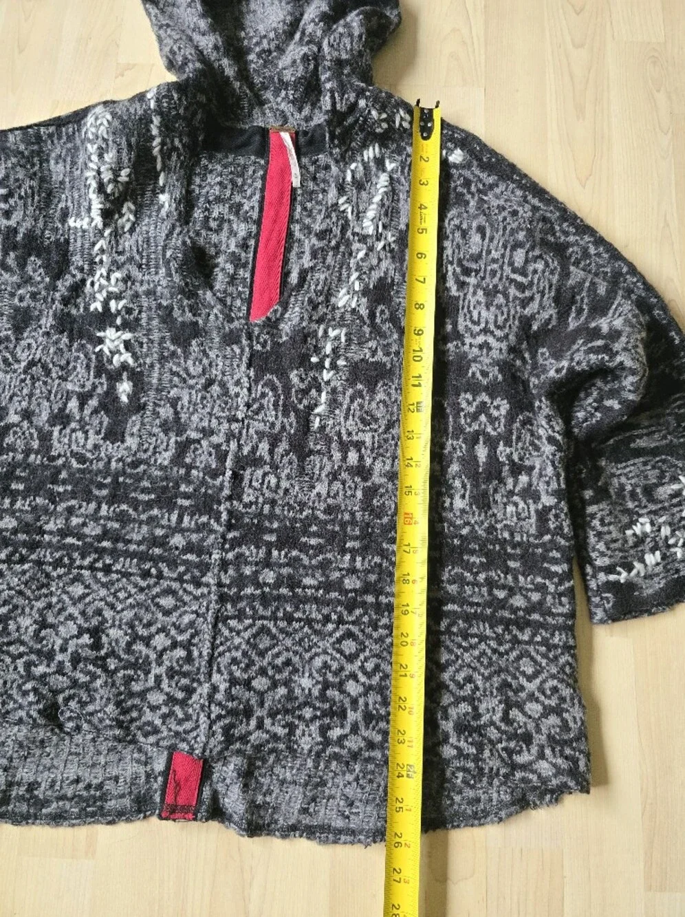 Free People Raggy Hooded Knit Sweater Size Medium